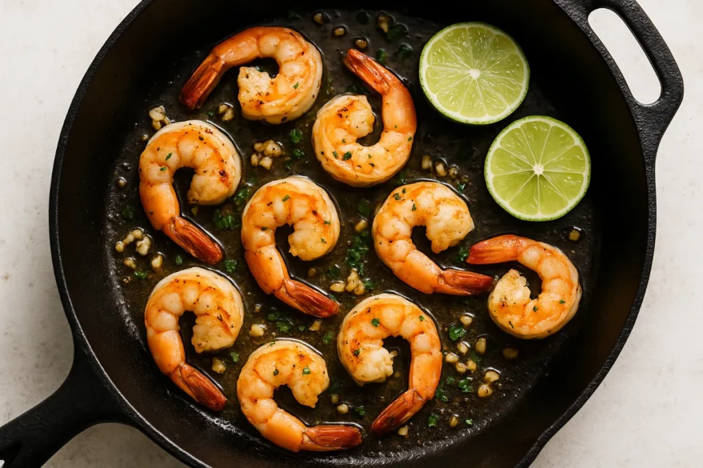 Cooking shrimp for Shrimp & Papaya Salad